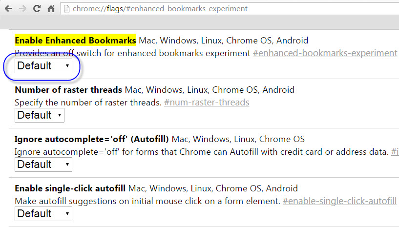 c1 بوک مارک گوگل کروم / تغییر استایل از حالت مدرن به حالت کلاسیک