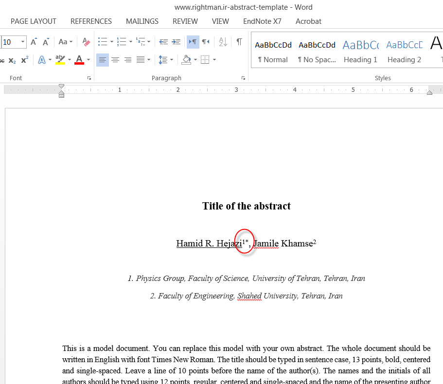 ۲۴ نوشتن مقاله کنفرانس و مجله انگلیسی بر اساس template مطابق استاندارد های کنفرانس های بین المللی