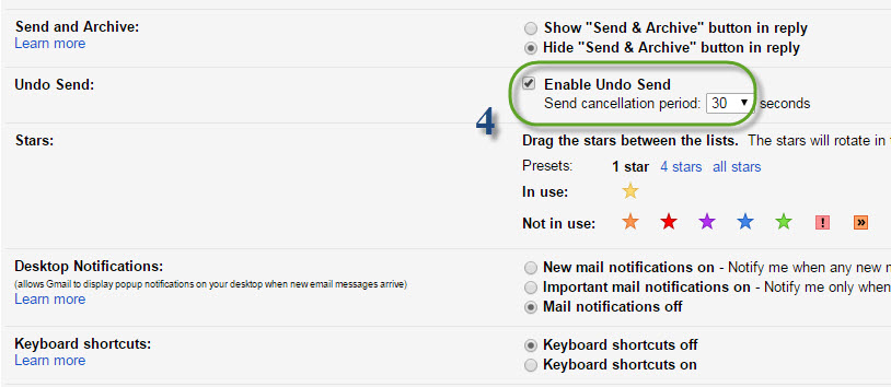 انصراف از ارسال ایمیل تا سی ثانیه بعد از ارسال در gmail
